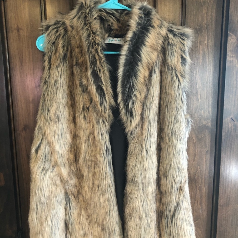 Grace & Lace faux fur vest